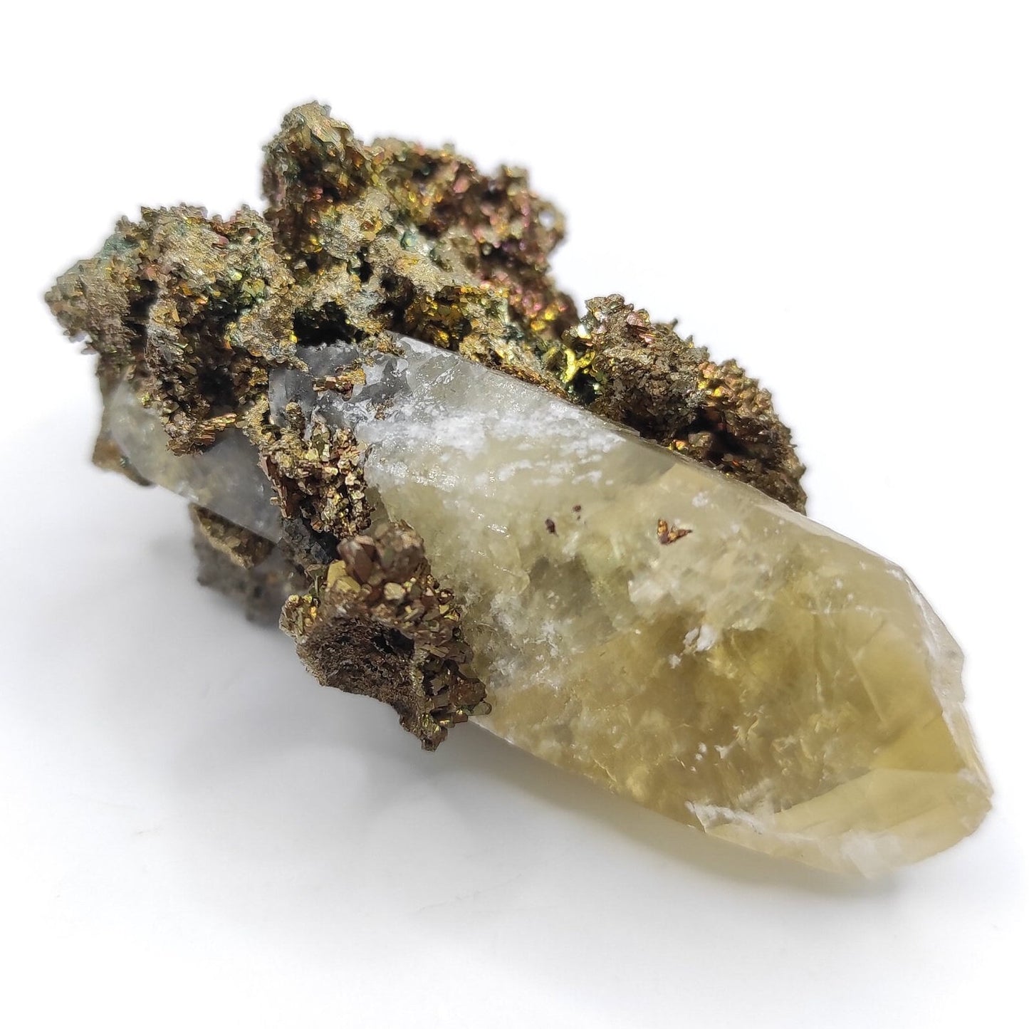 50g Calcite & Pyrite Specimen - Sweetwater Mine, Missouri - Fine Mineral Specimens - Sweetwater Yellow Calcite with Pyrite Crystals