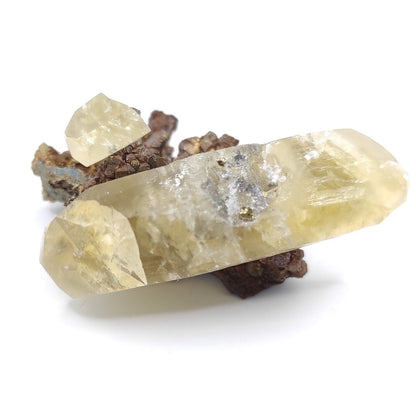 34g Calcite & Pyrite Specimen - Sweetwater Mine, Missouri - Fine Mineral Specimens - Sweetwater Yellow Calcite with Pyrite Crystals