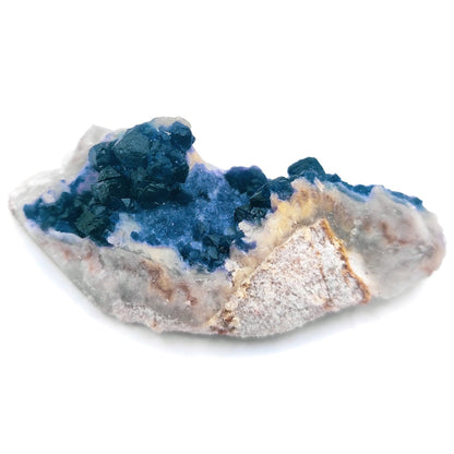 43g Blueberry Fluorite - Blue Fluorite Specimen - Huanggangliang Mine, Inner Mongolia, China - Fluorite on Quartz Matrix Mineral Specimen