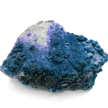 141g Blueberry Fluorite - Blue Fluorite Specimen - Huanggangliang Mine, Inner Mongolia, China - Fluorite on Quartz Matrix Mineral Specimen