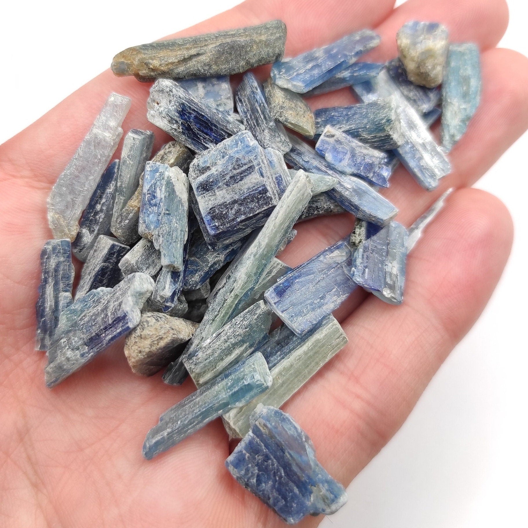46g Lot of Kyanite - Raw Blue Kyanite - Small Kyanite Crystals - Rough Kyanite from India - Natural Kyanite Gemstones for Jewelry
