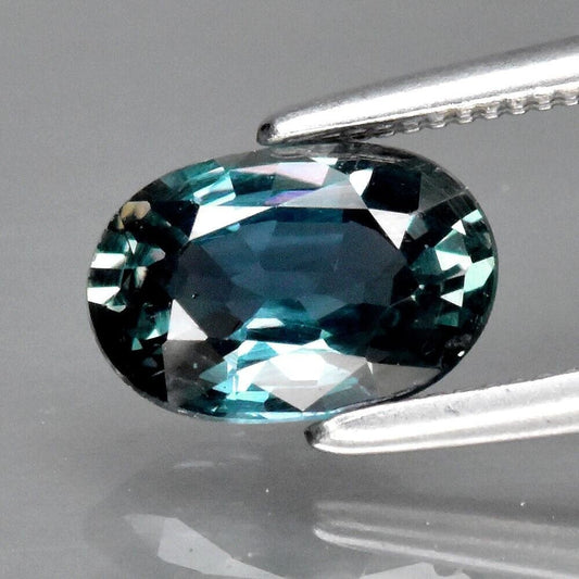 1.25ct VS Unheated Blue Sapphire - Oval Faceted Sapphire from Songea, Tanzania - Oval Cut Greenish Blue Sapphire - Unheated Loose Gemstone